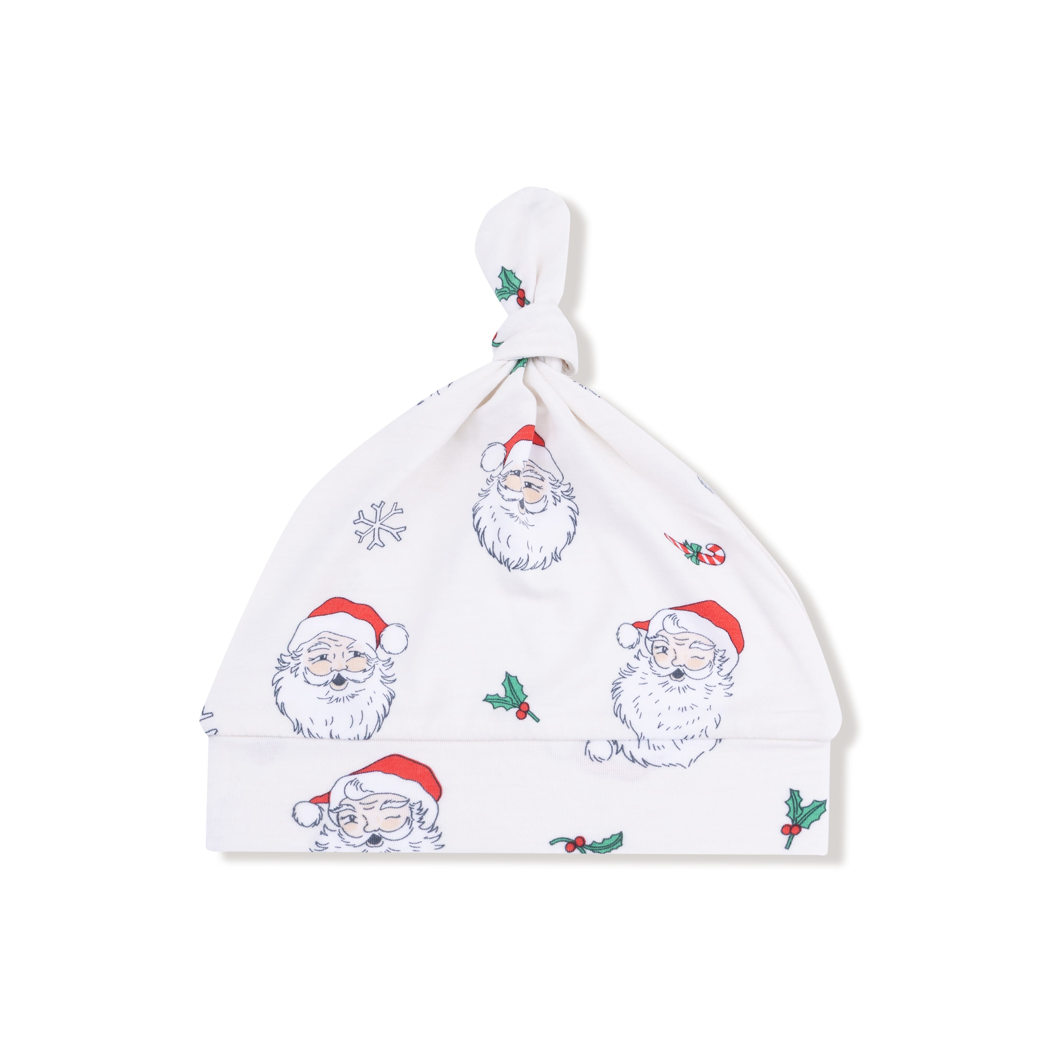 Knotted Hat in our  Vintage Santas print from Angel Dear