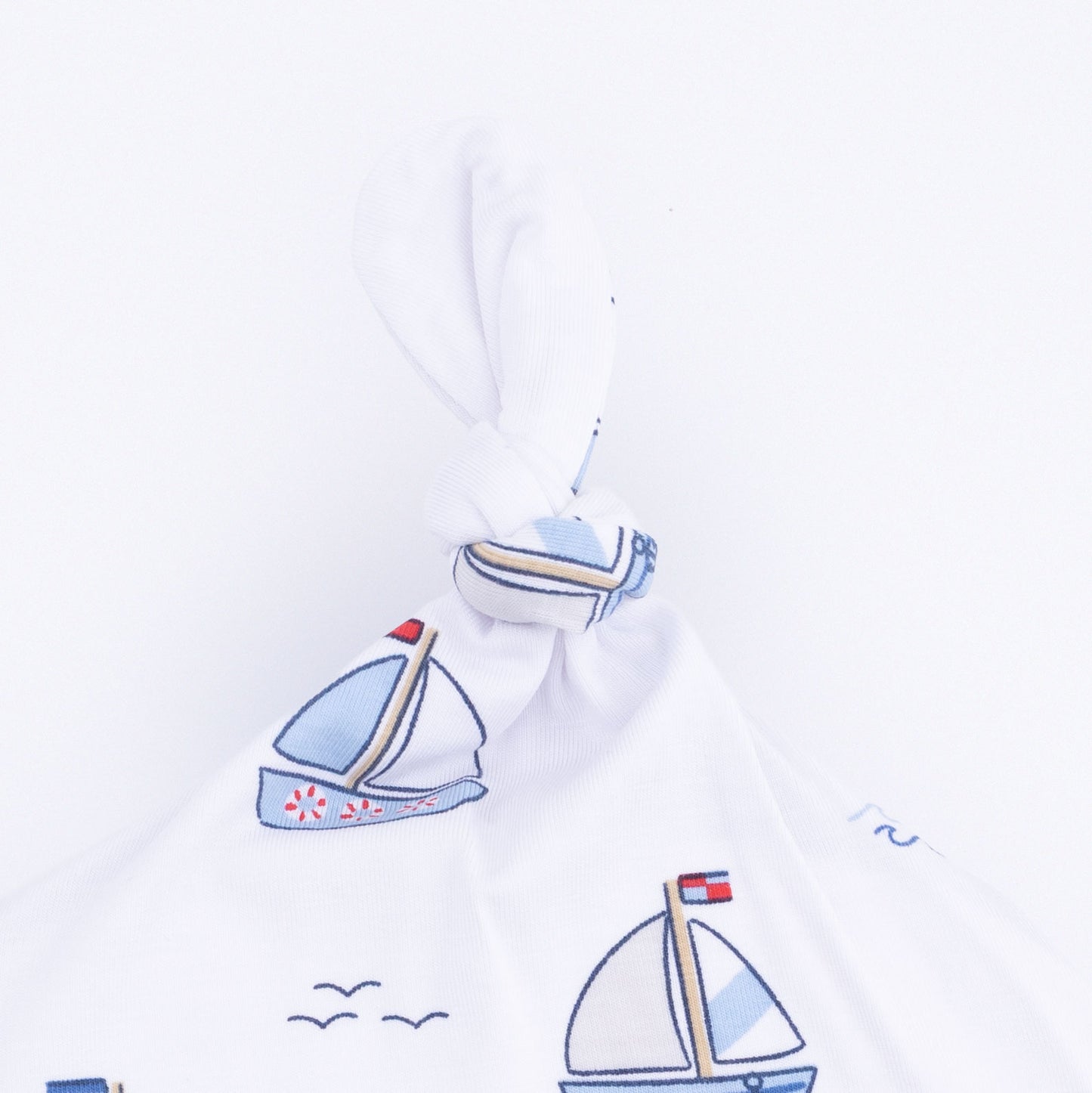 Bubbly Sailboats Blue - Knotted Hat