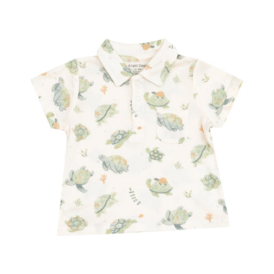 Polo Shirt and Muslin Short - Sea Turtles