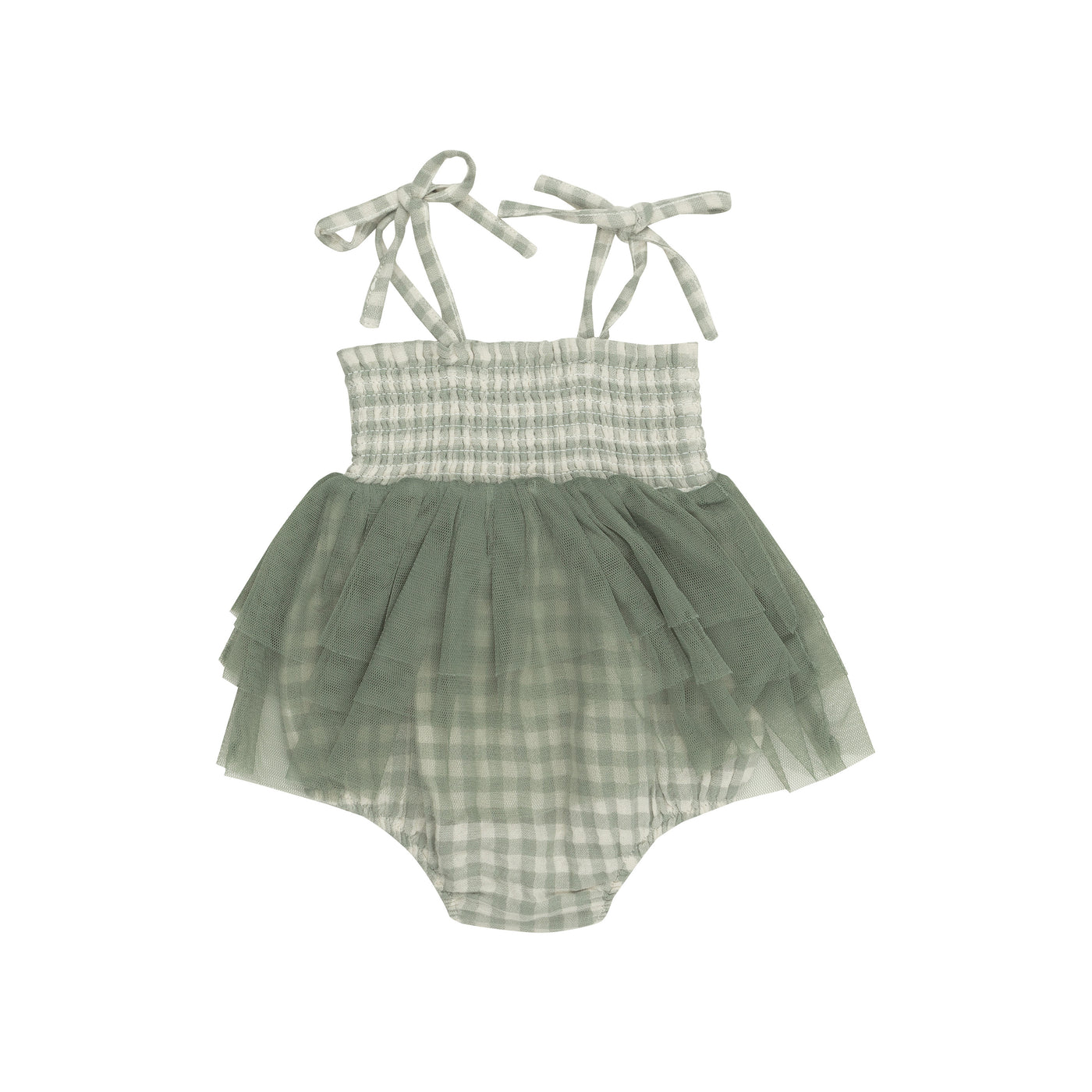 Tutu Bubble - Mini Green Gingham-Angel Dear