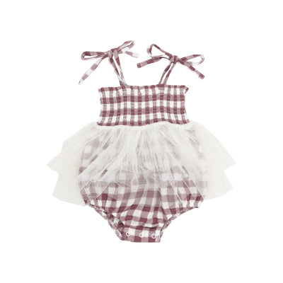 Tutu Bubble - Gingham Plum-Angel Dear