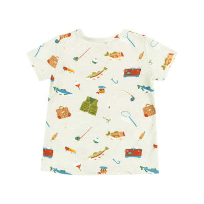 Crew Neck Tee & Short Set - Fishing Things Green