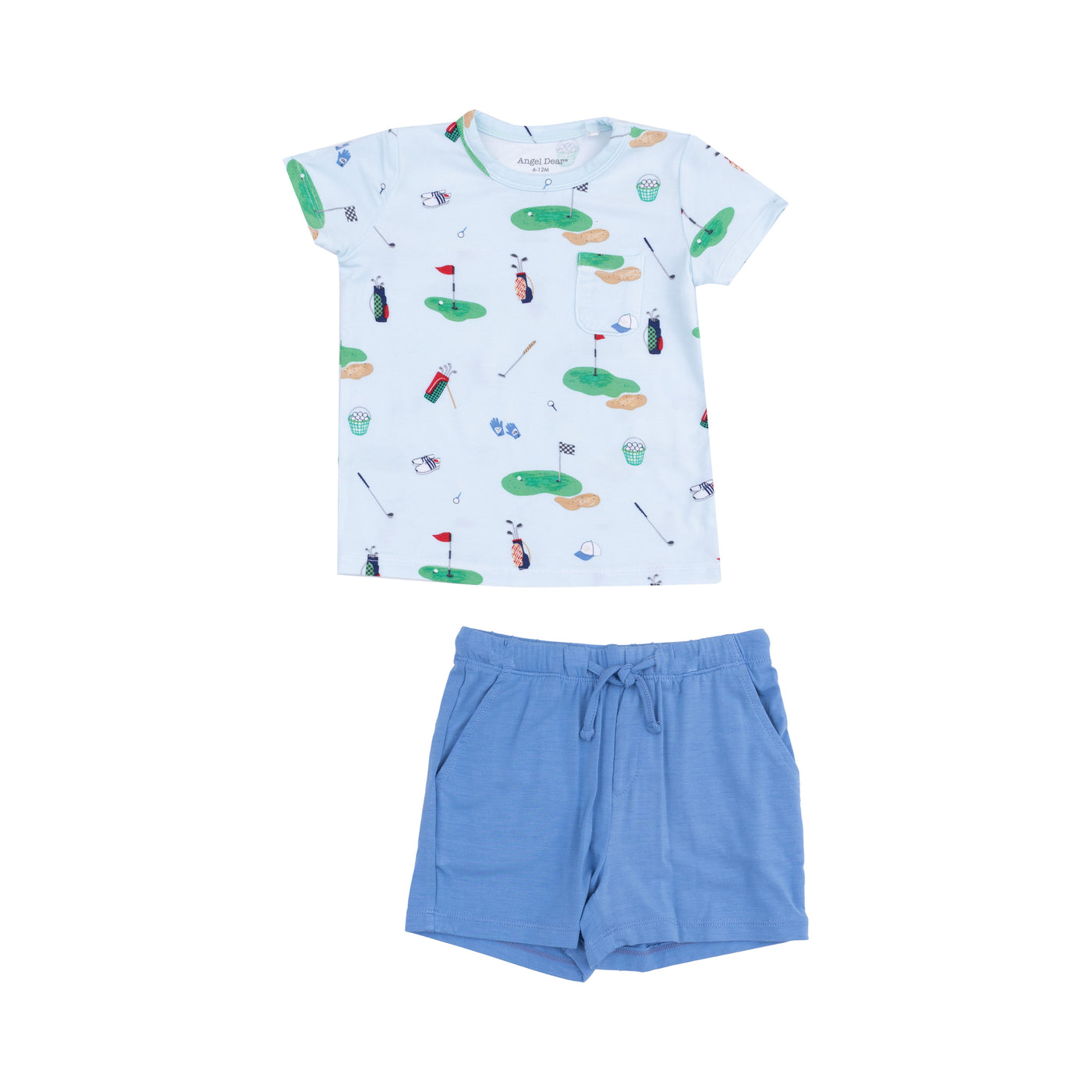 Crew Neck Tee and Short - Golf Things Blue-Angel Dear