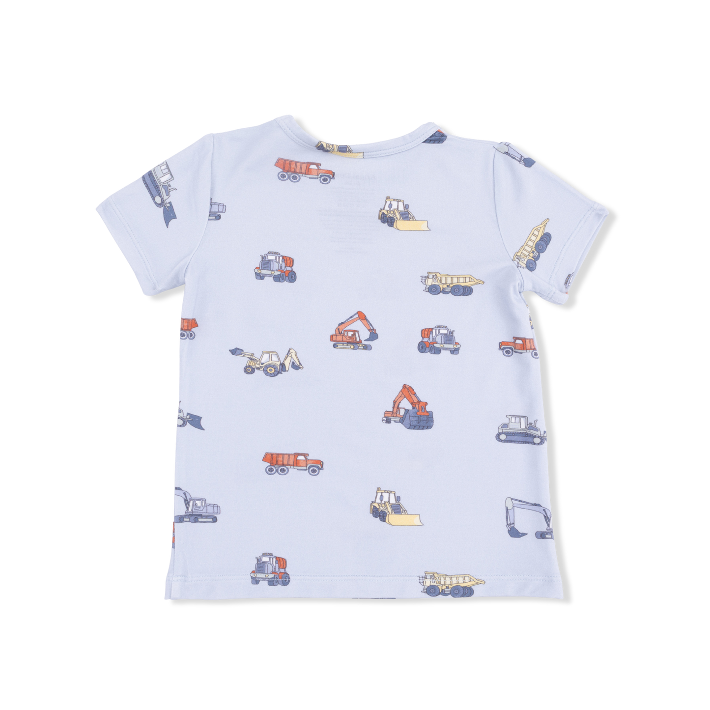 Construction Vehicles - Crew Neck Tee with Casual Short-Angel Dear