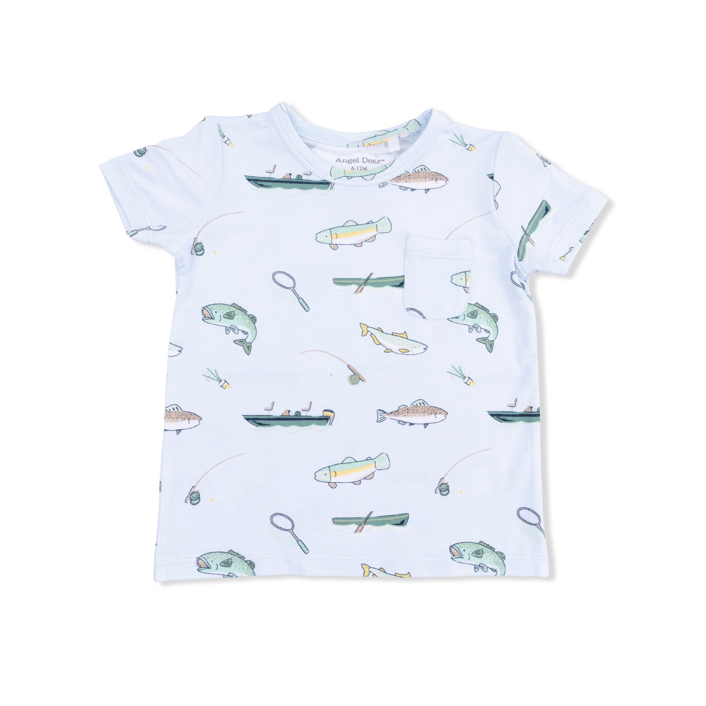 Fishing - Crew Neck Tee with Casual Short-Angel Dear