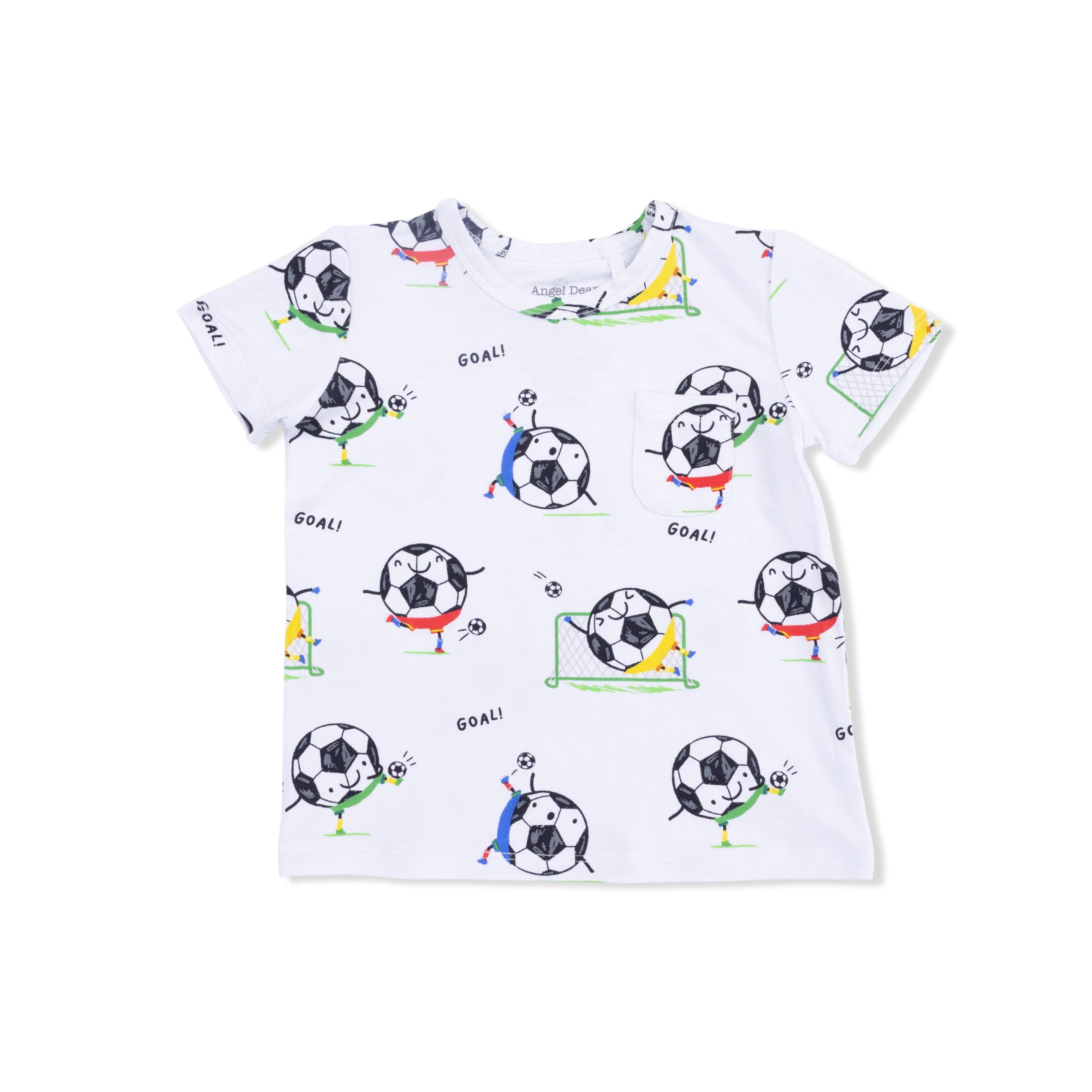 Soccer Balls Playing Soccer  Blue - Crew Neck Tee with Cargo Short-Angel Dear