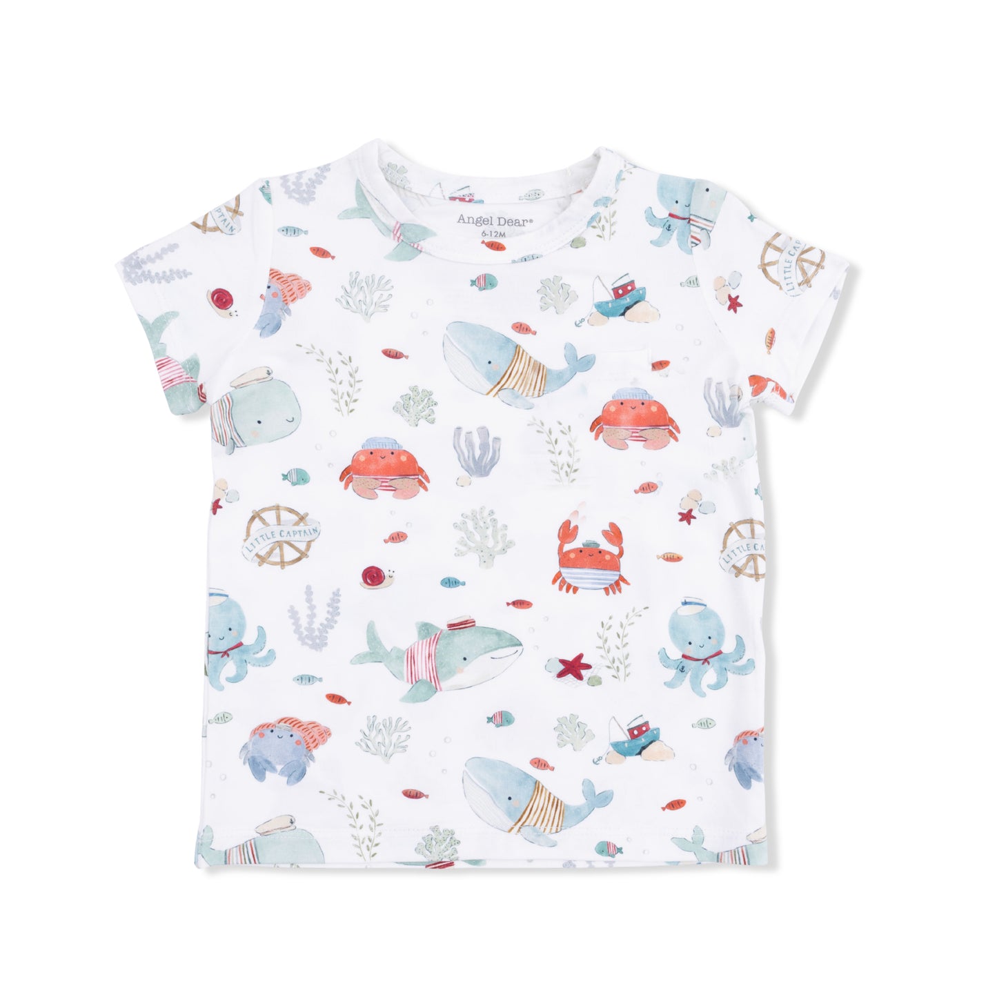 Sailor Sea Creatures - Crew Neck Tee with Casual Short-Angel Dear