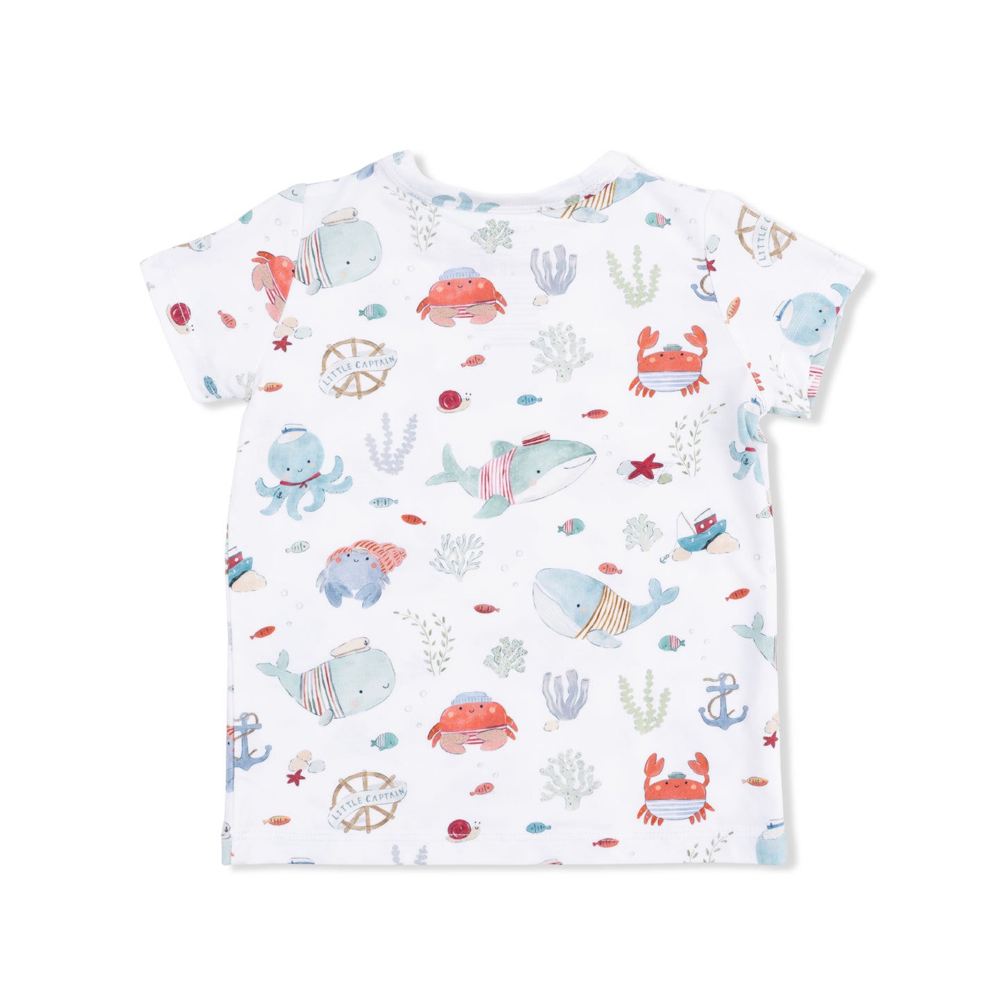 Sailor Sea Creatures - Crew Neck Tee with Casual Short-Angel Dear