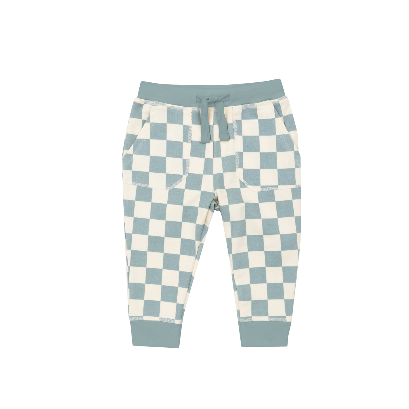 Hoodie And Jogger - Checkerboard Gray Mist-Angel Dear