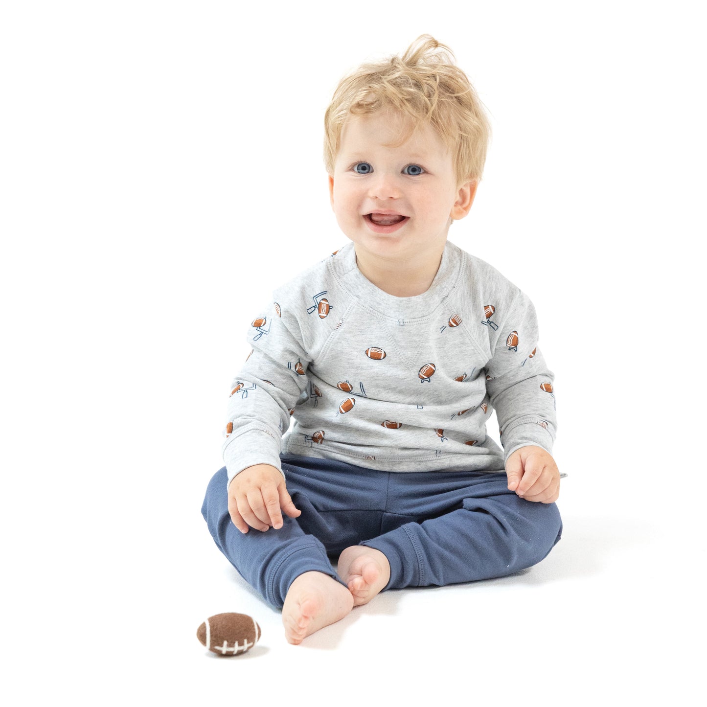 Raglan Sweatshirt and Jogger Set in our  Football Field Goal print from Angel Dear