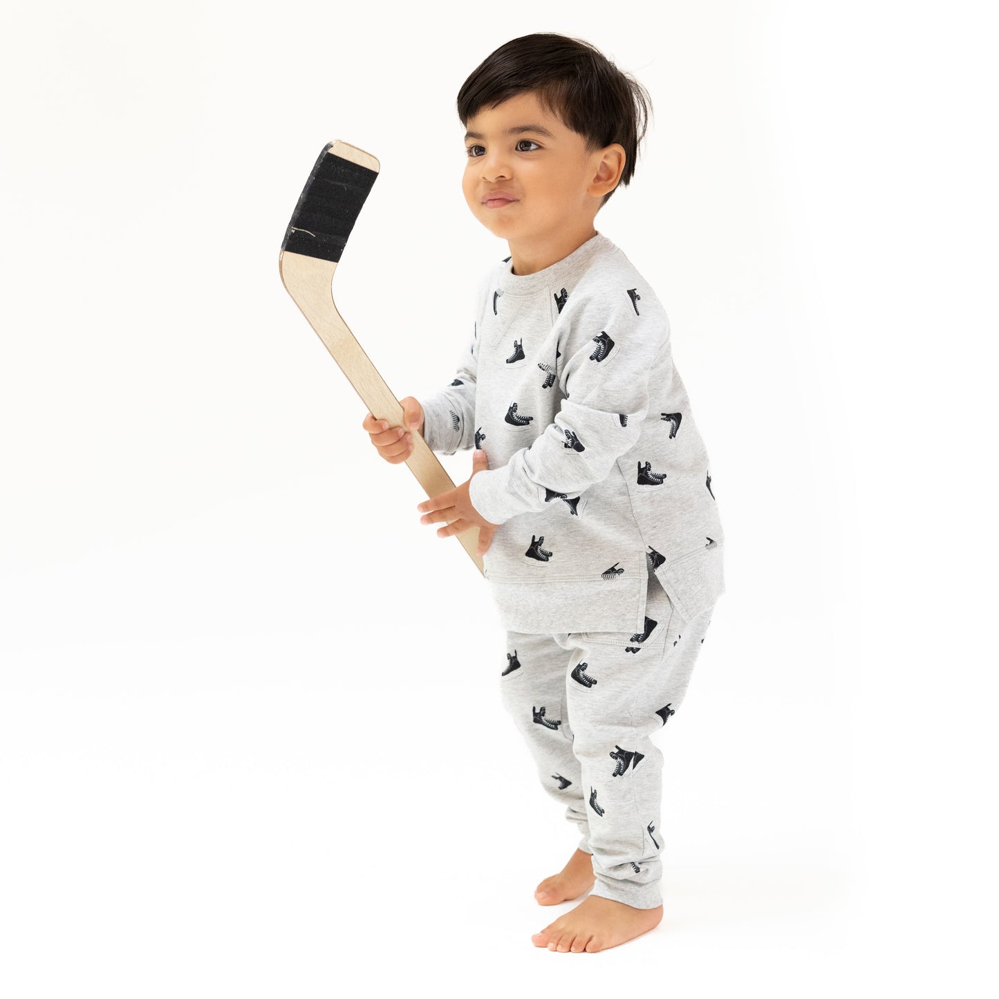 Raglan Sweatshirt and Jogger Set in our Hockey print from Angel Dear