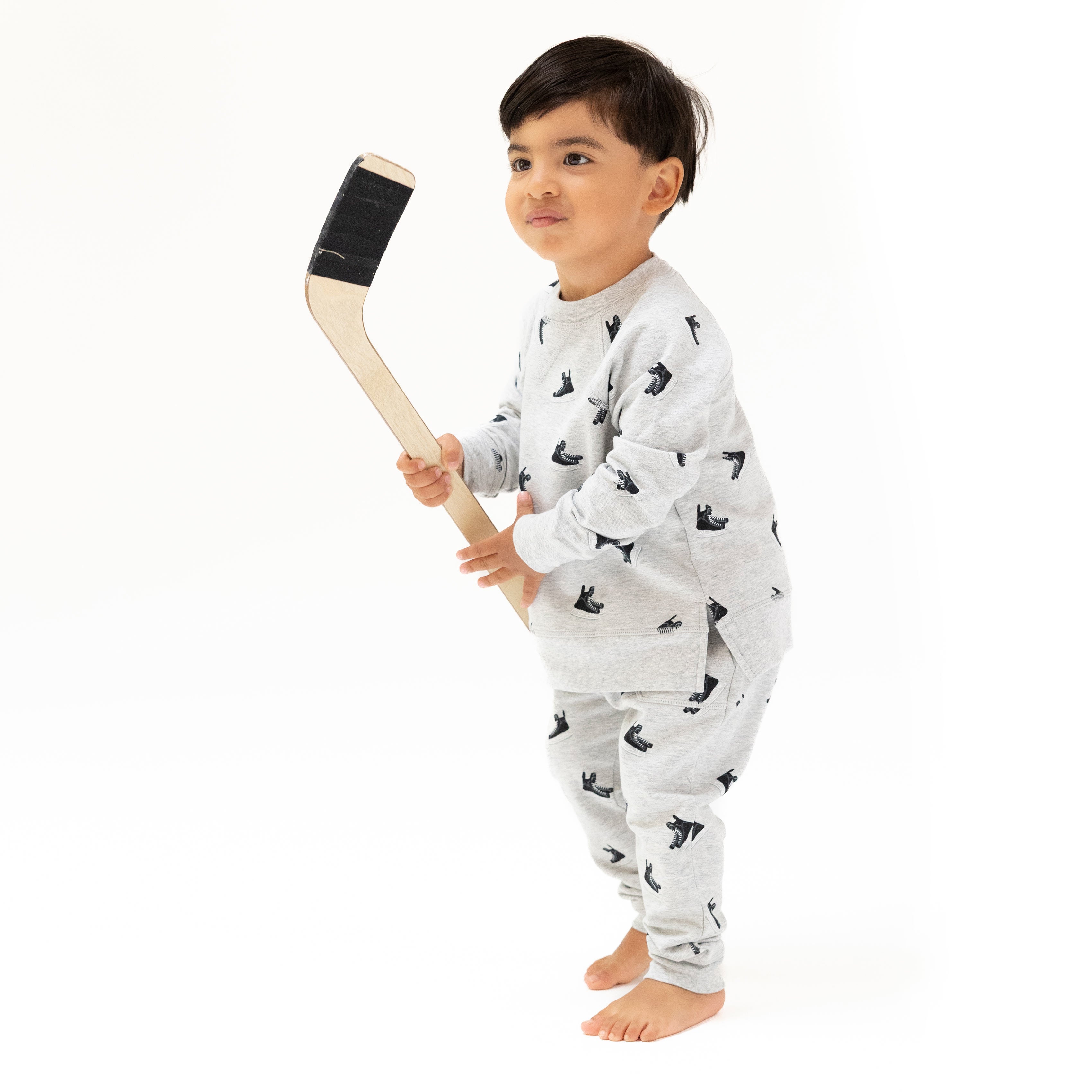 Raglan Sweatshirt and Jogger Set in our Hockey print from Angel Dear