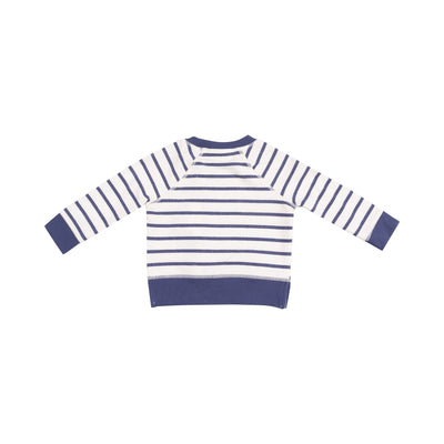 French Terry Raglan Sweatshirt and Jogger Set - Navy Stripe