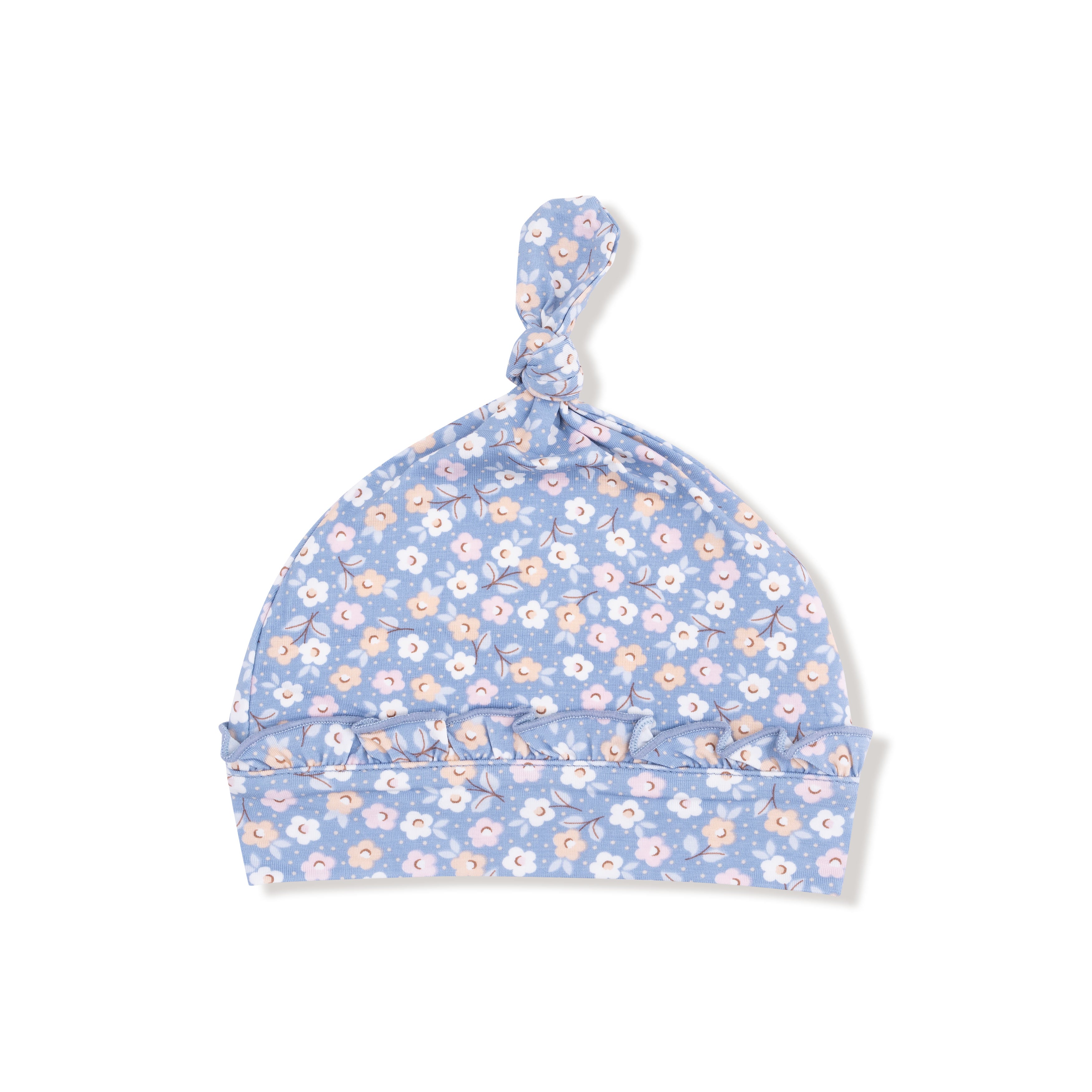 Ruffle Knotted Hat in our  Country Calico print from Angel Dear