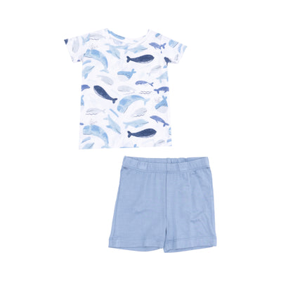 Loungewear Short Set - Blue Whales