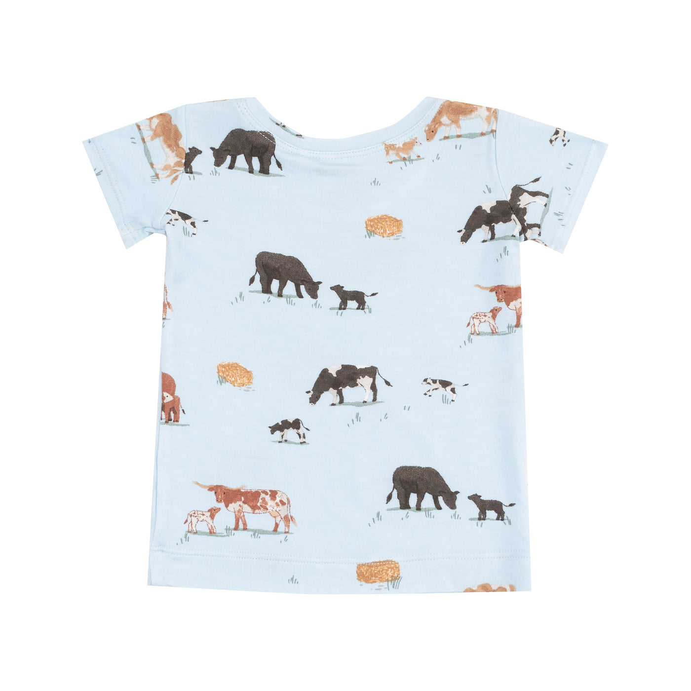 Loungewear Short Set - Cow Families Blue