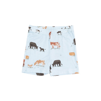 Loungewear Short Set - Cow Families Blue