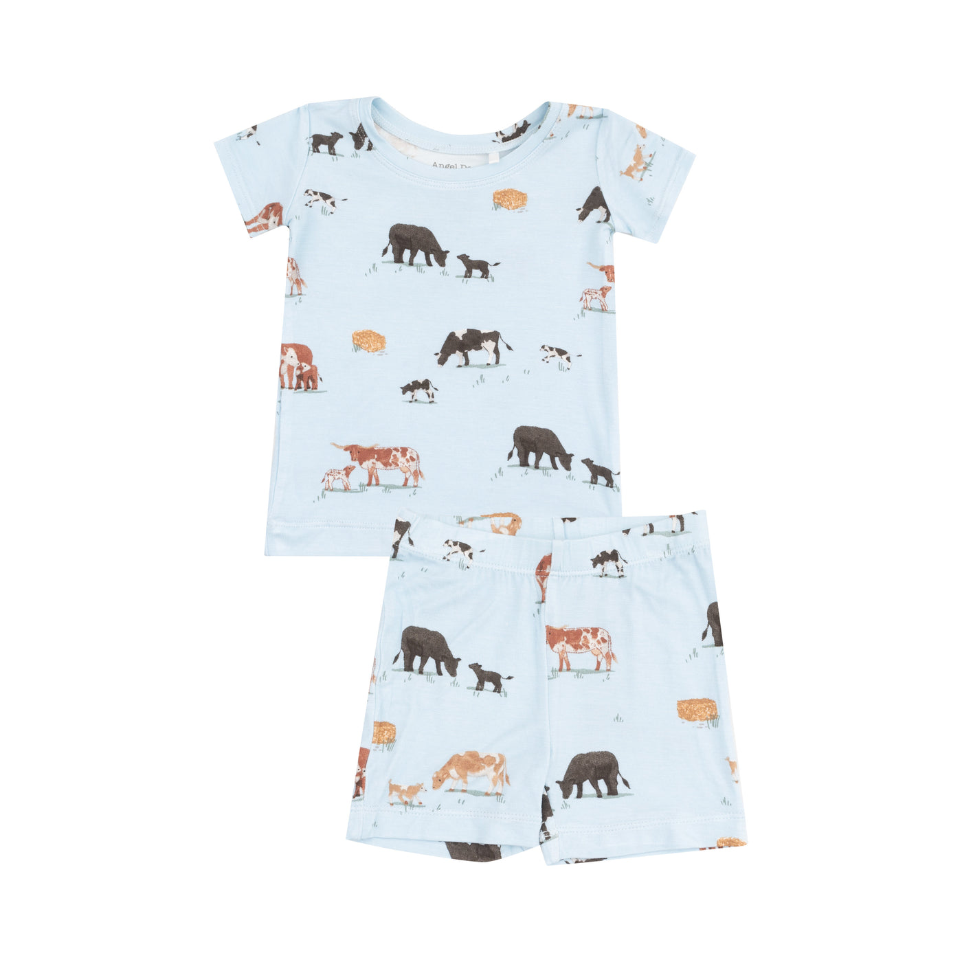 Loungewear Short Set - Cow Families Blue