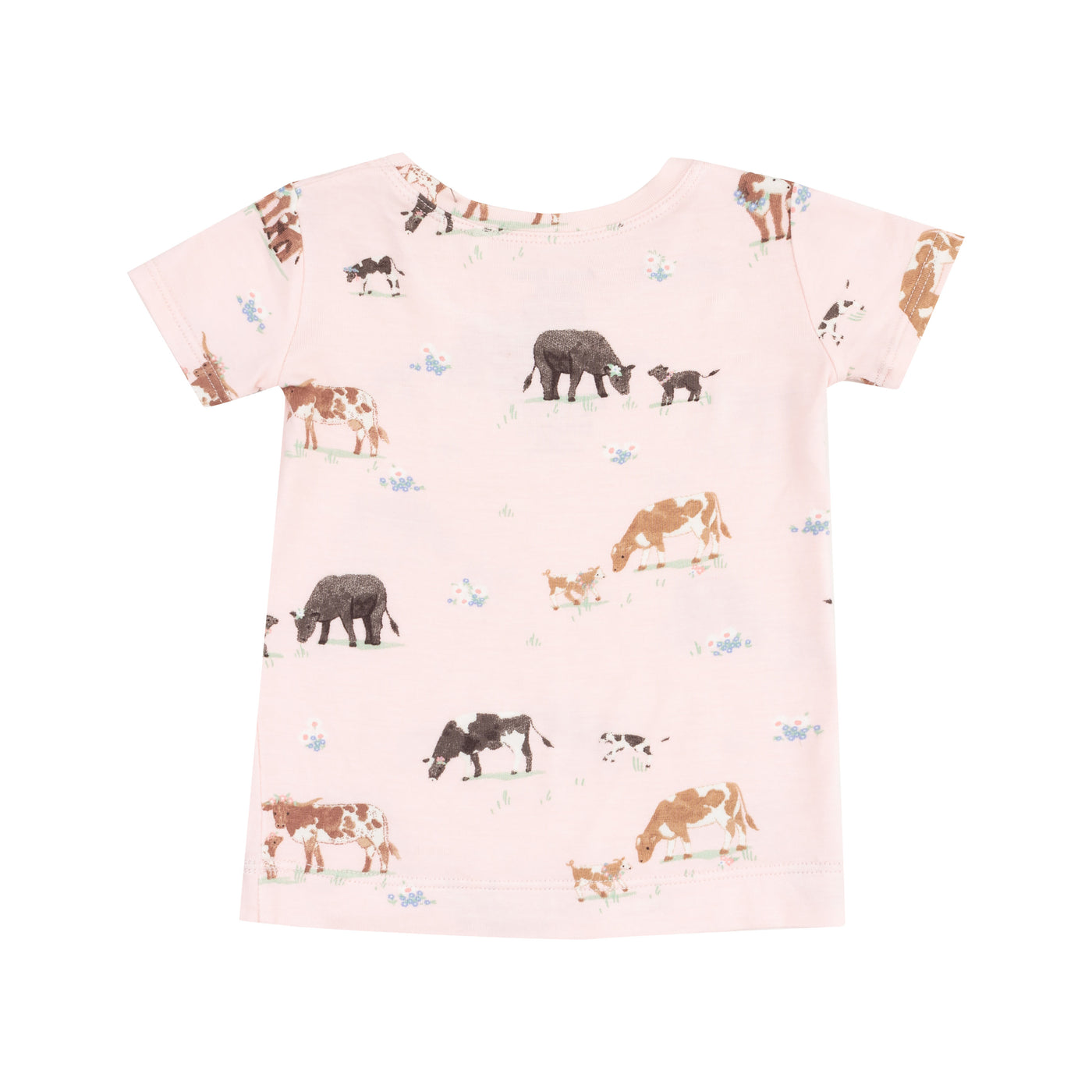 Loungewear Short Set - Cow Families Pink