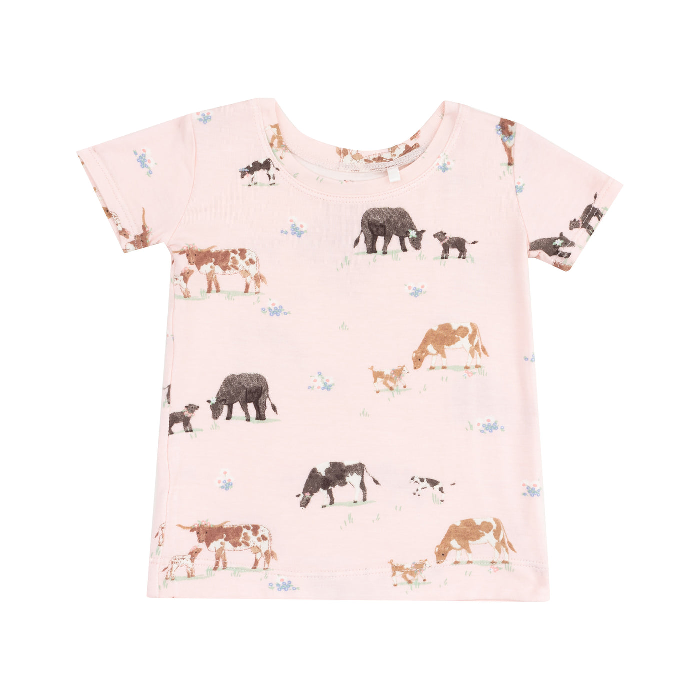 Loungewear Short Set - Cow Families Pink