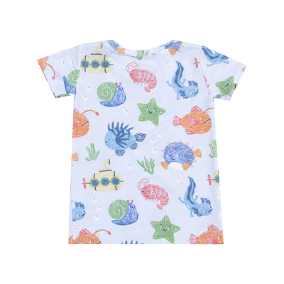 Loungewear Short Set - Cute Ocean Creatures