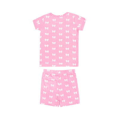 Loungewear Short Set - Pink Bows