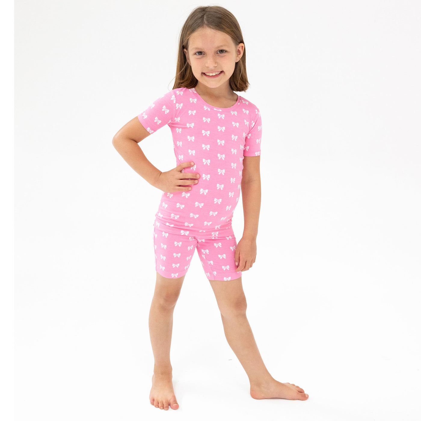 Loungewear Short Set - Pink Bows