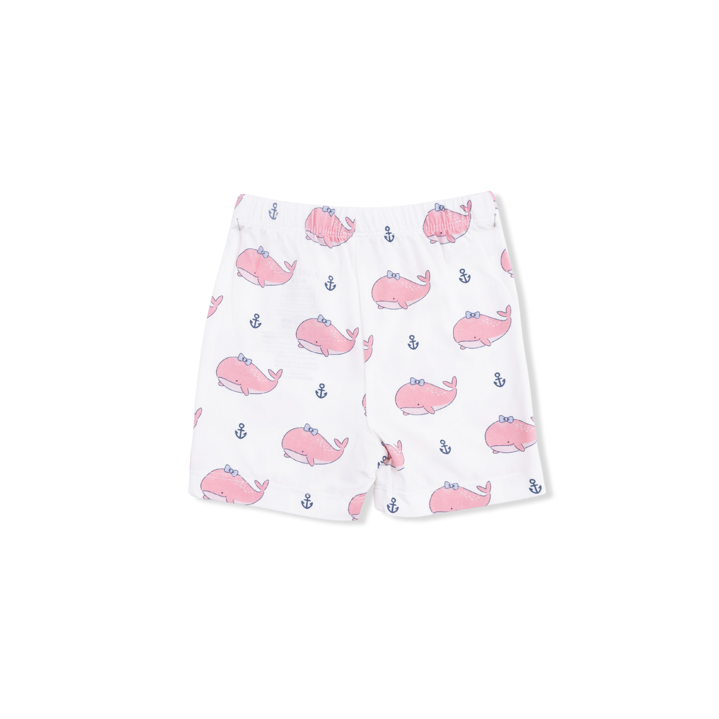 Bubbly Whale with Bow  Pink - Loungewear Short Set-Angel Dear