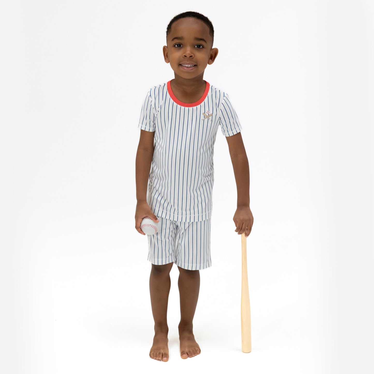 Baseball Stripe - Loungewear Short Set-Angel Dear