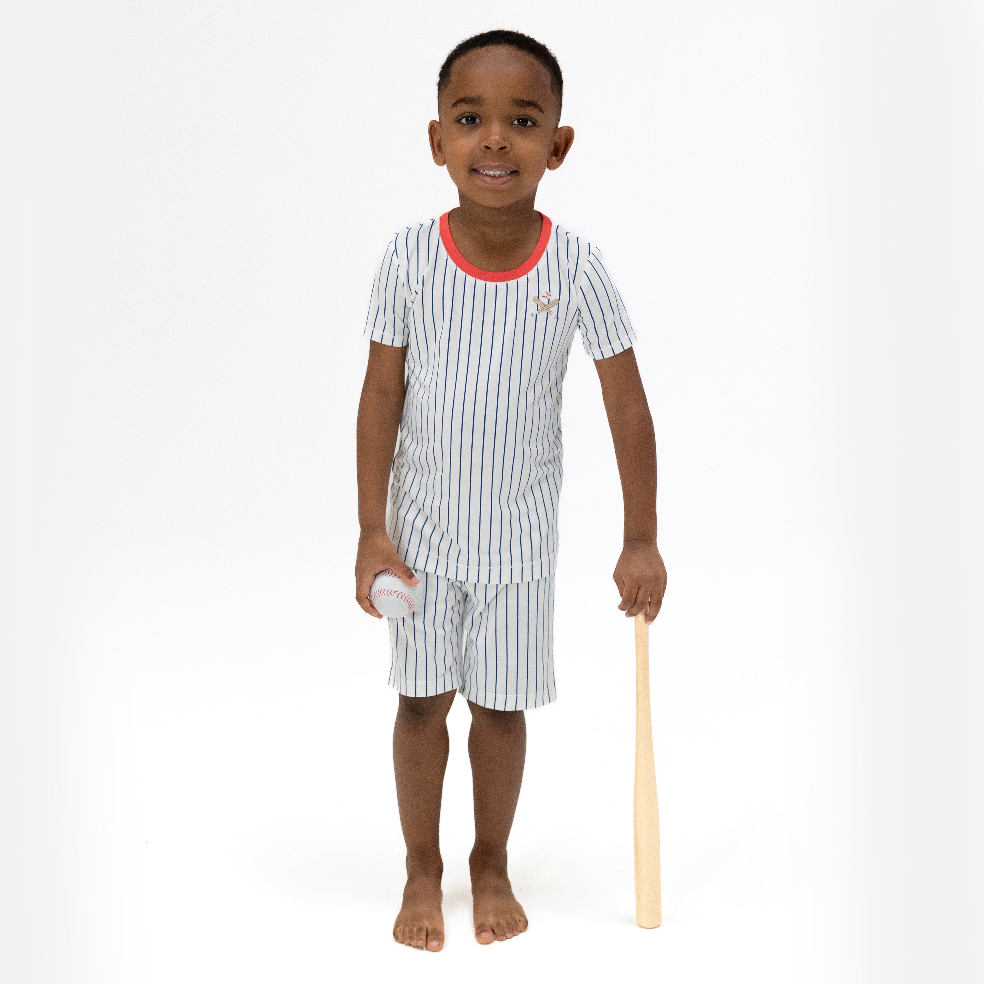 Baseball Stripe - Loungewear Short Set-Angel Dear