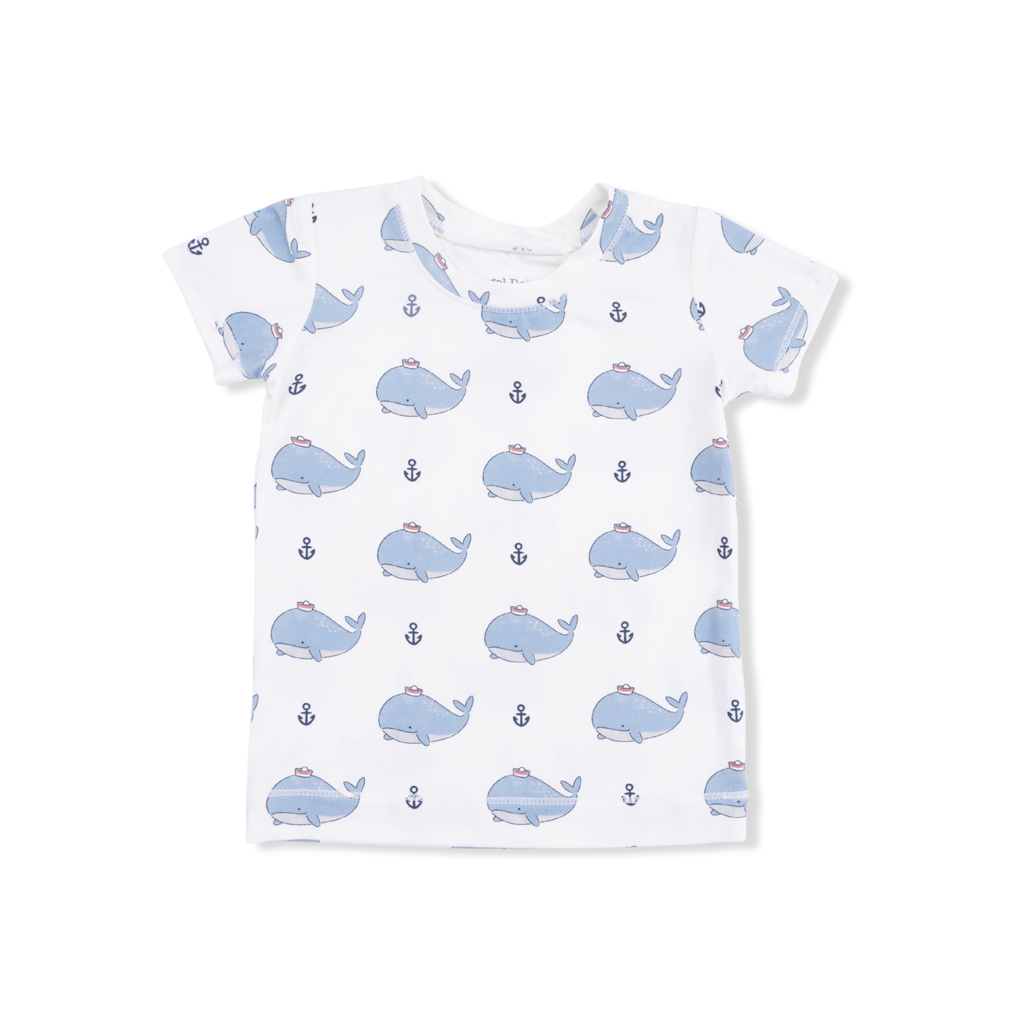 Bubbly Sailor Whales Blue - Loungewear Short Set-Angel Dear
