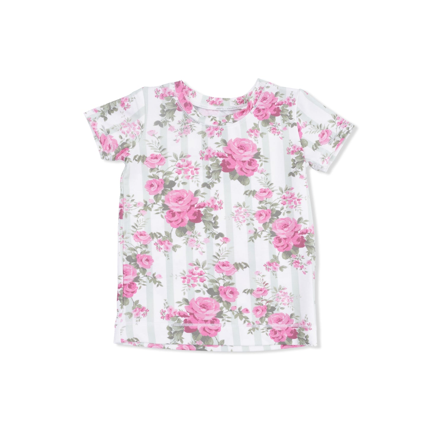 Cabbage Rose Stripe - Loungewear Short Set-Angel Dear