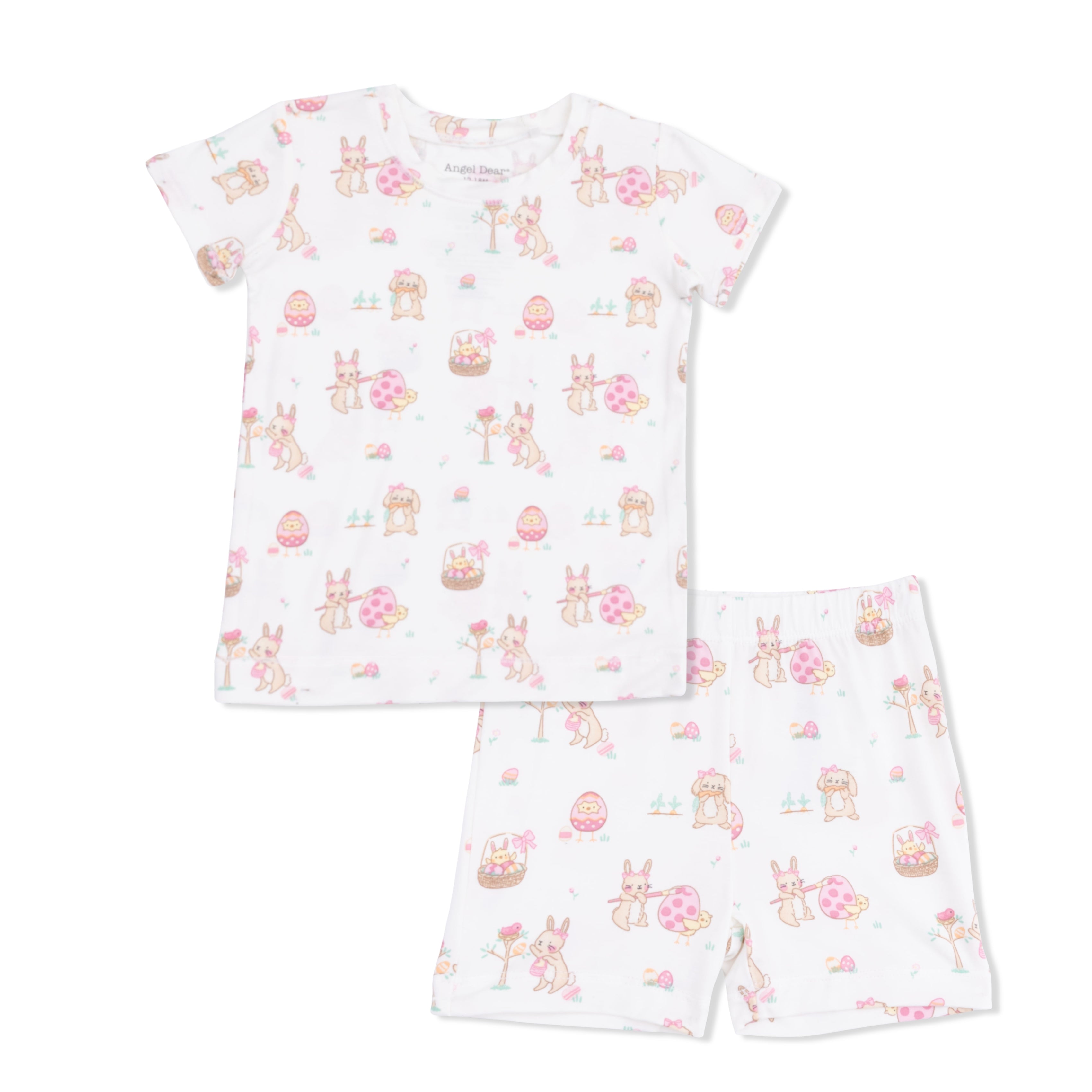 Easter Egg Hunt Pink - Loungewear Short Set-Angel Dear