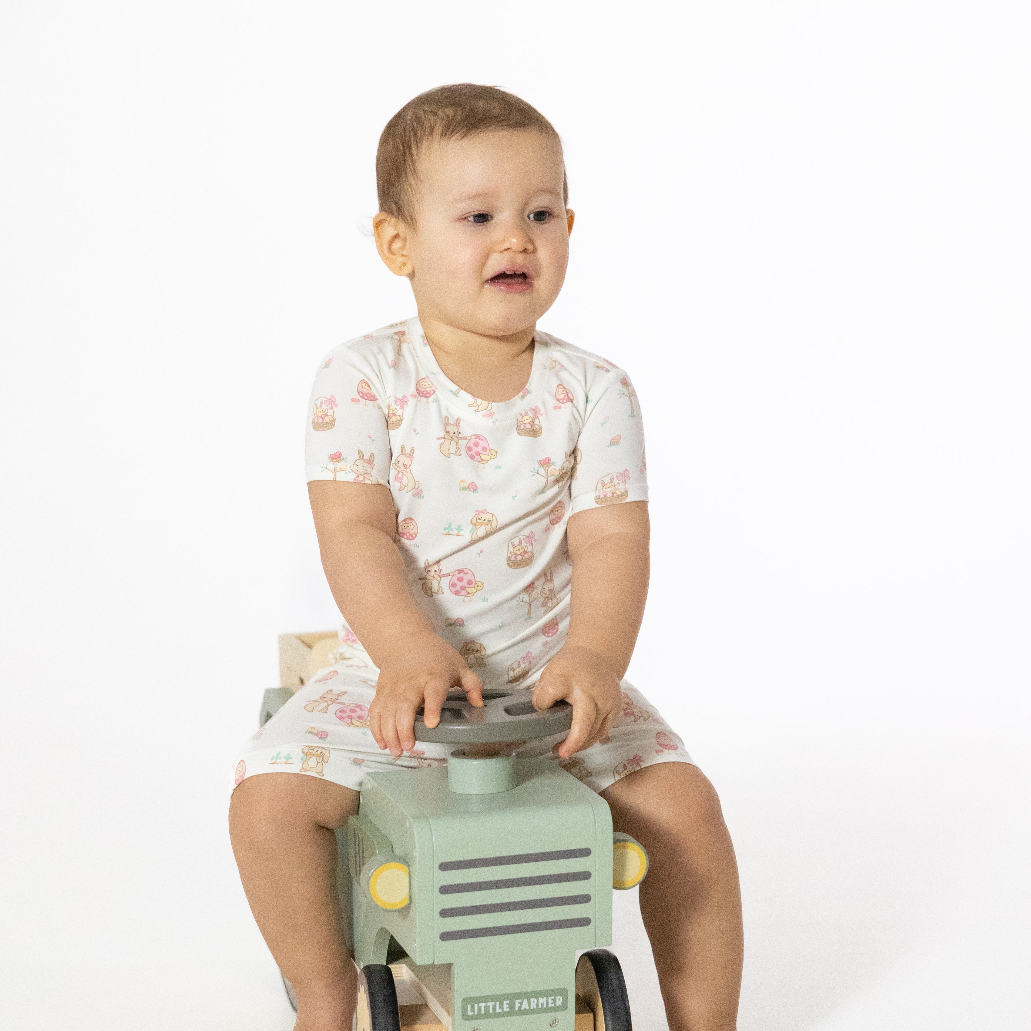 Easter Egg Hunt Pink - Loungewear Short Set-Angel Dear