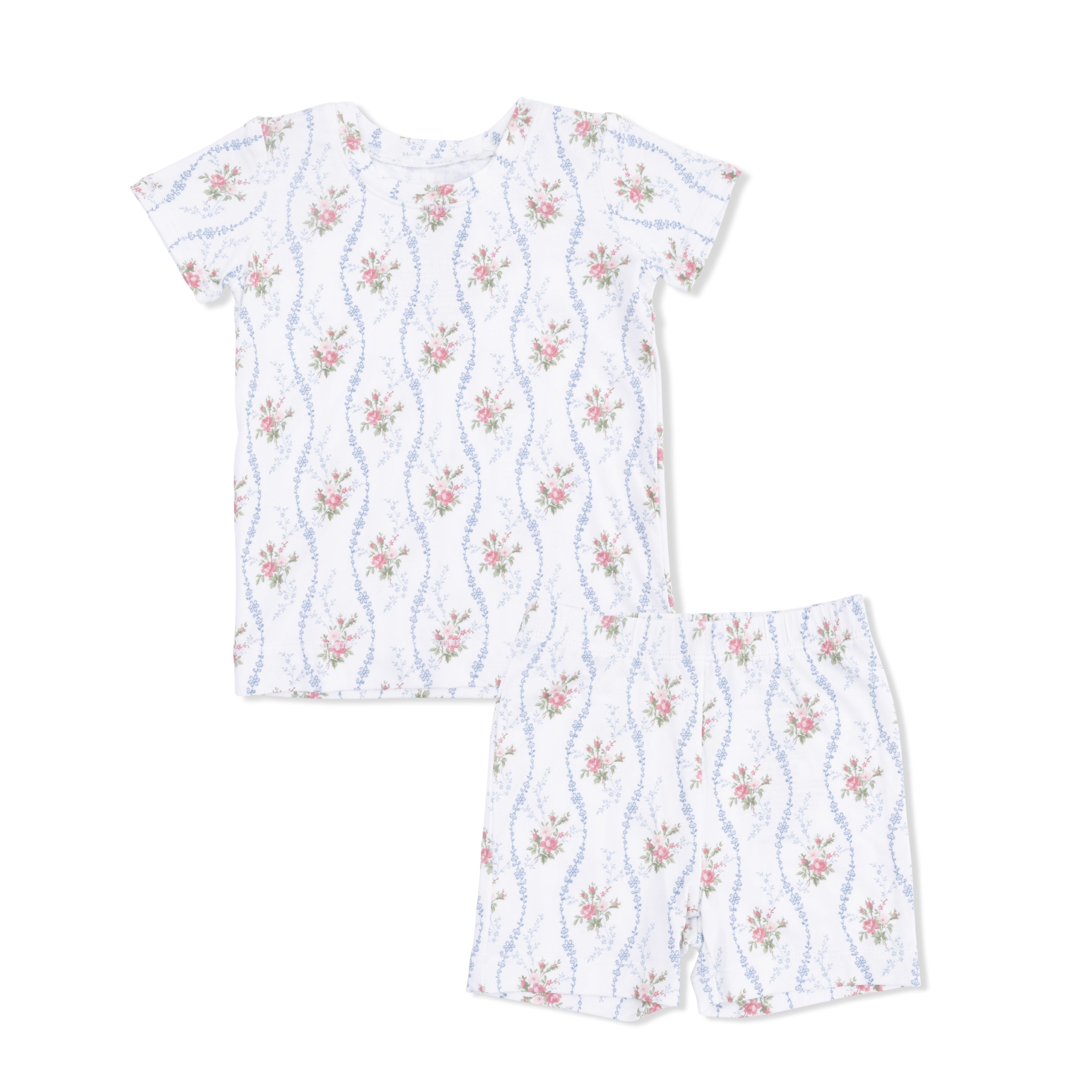 Heirloom Rose Stripe - Loungewear Short Set-Angel Dear