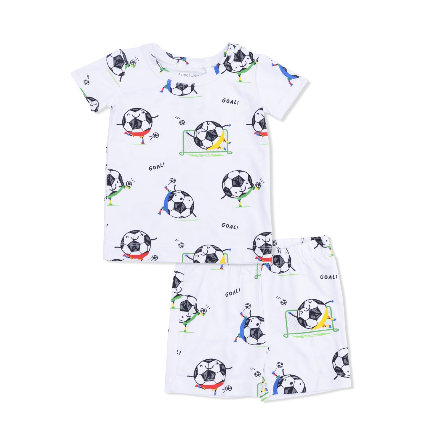 Soccer Balls Playing Soccer  Blue - Loungewear Short Set-Angel Dear