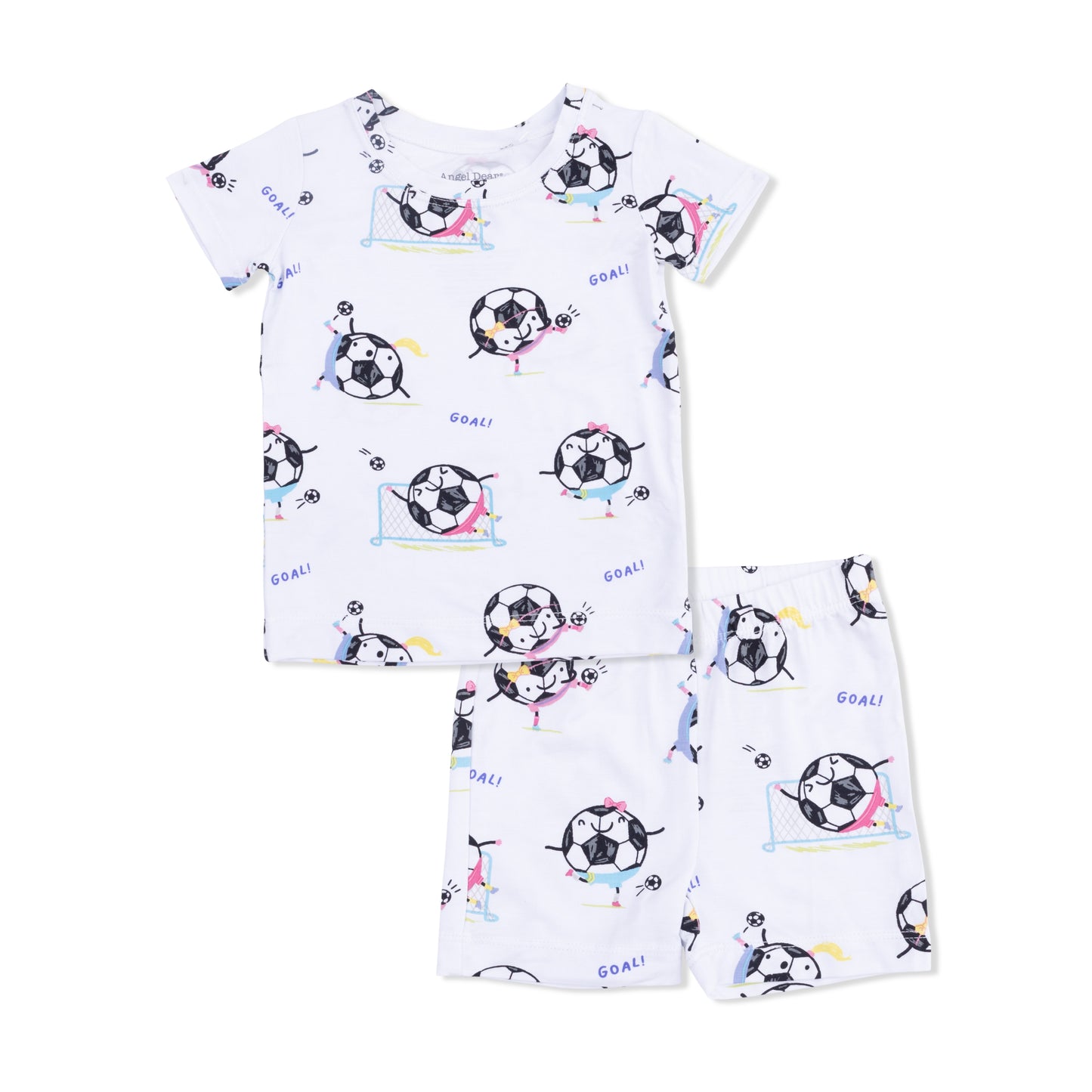Soccer Balls Playing Soccer Pink - Loungewear Short Set-Angel Dear
