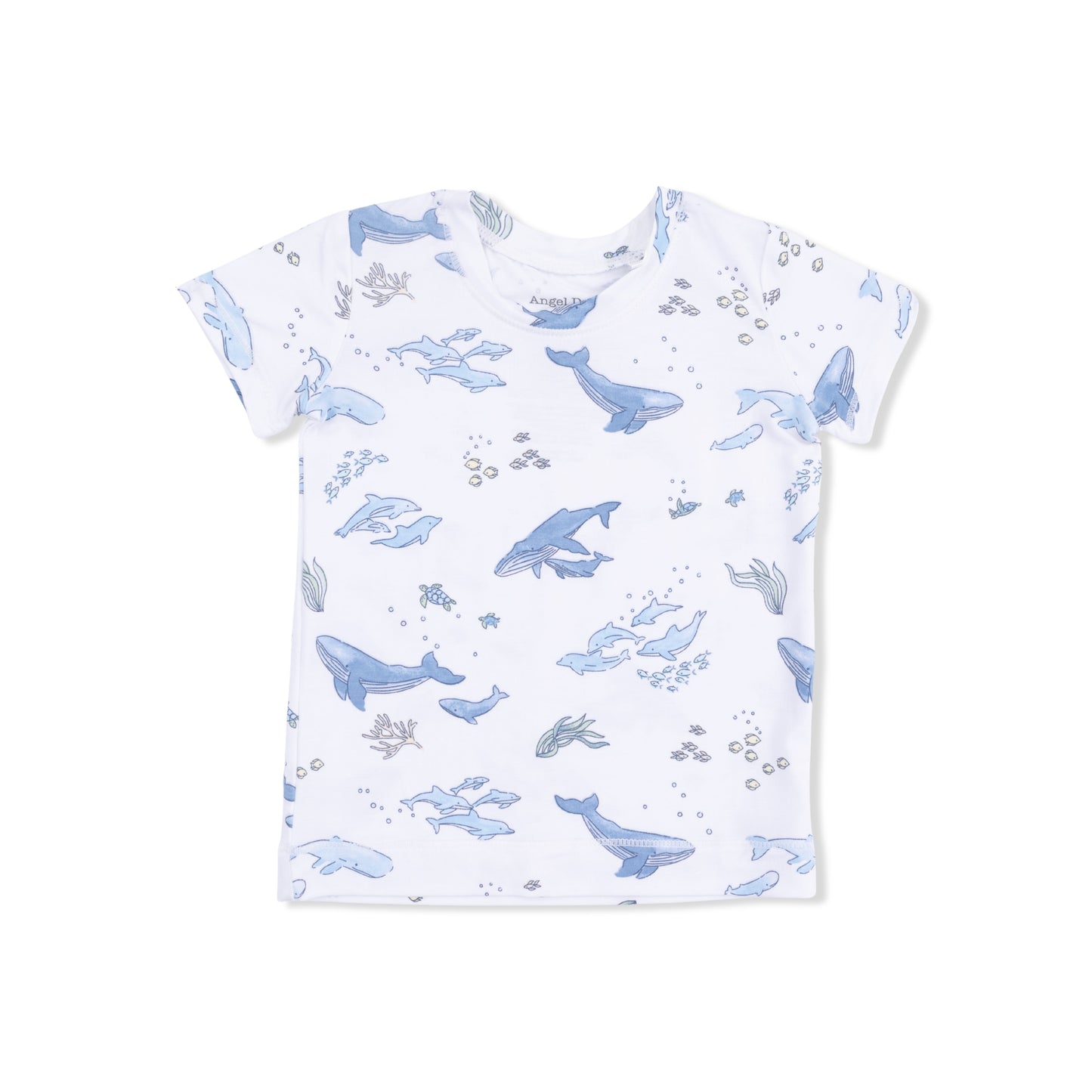 Watercolor Blue Whales - Loungewear Short Set-Angel Dear