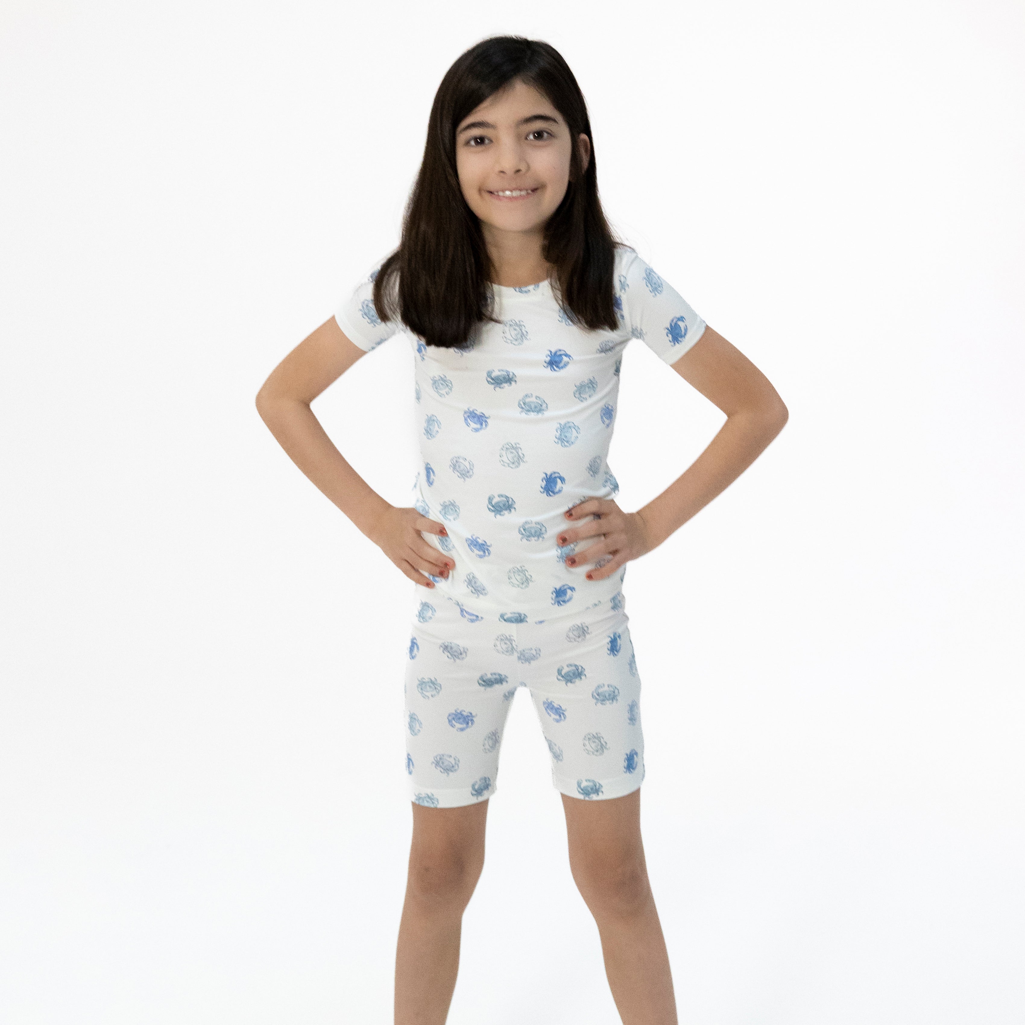 Blue Crabs - Loungewear Short Set-Angel Dear