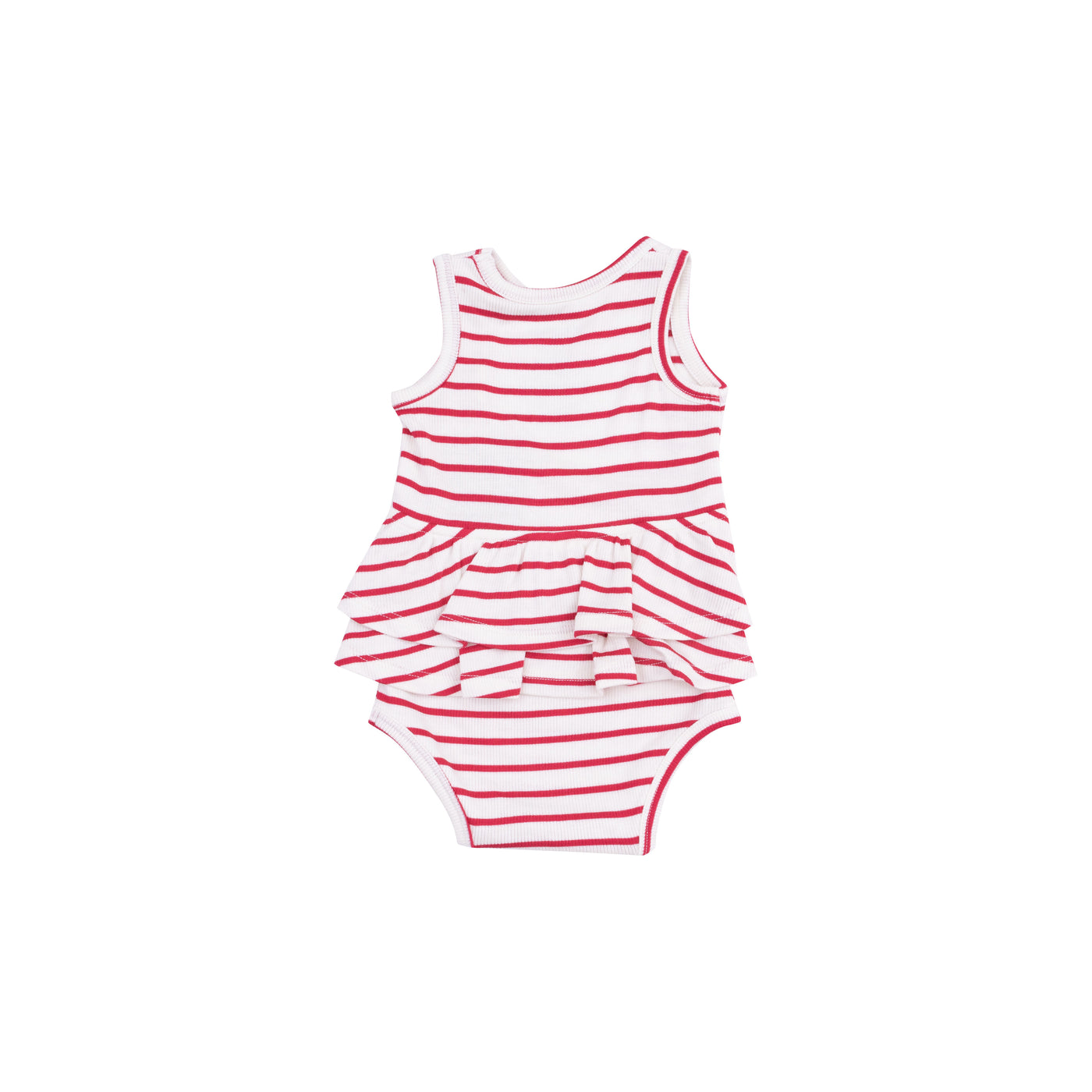 Ruffle Tank Bubble - Stripe Vintage Red-Angel Dear