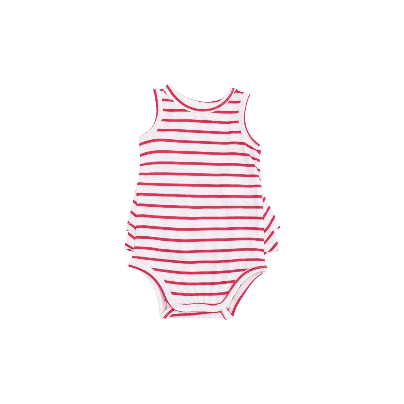 Ruffle Tank Bubble - Stripe Vintage Red