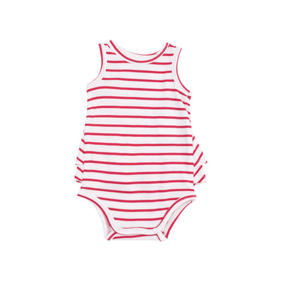 Ruffle Tank Bubble - Stripe Vintage Red-Angel Dear