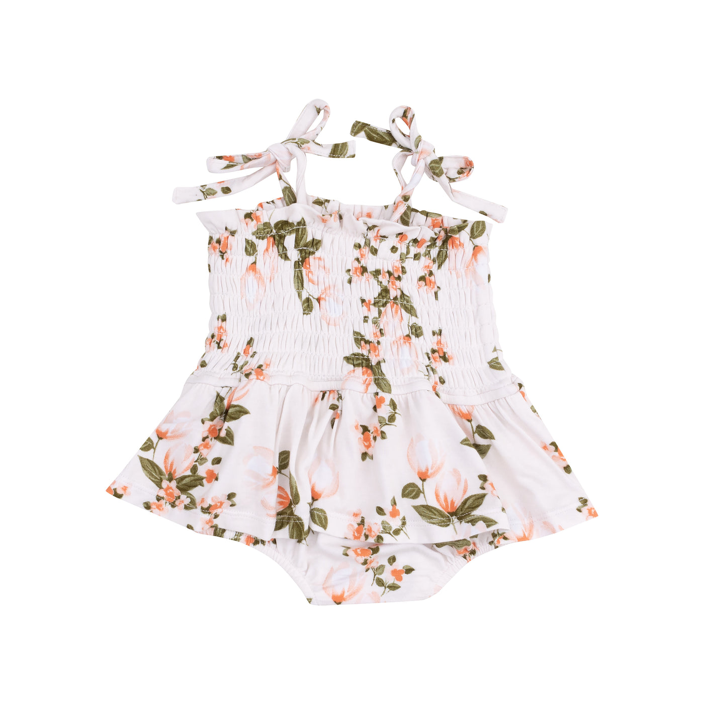 Smocked Bubble with Skirt - Floating Magnolia