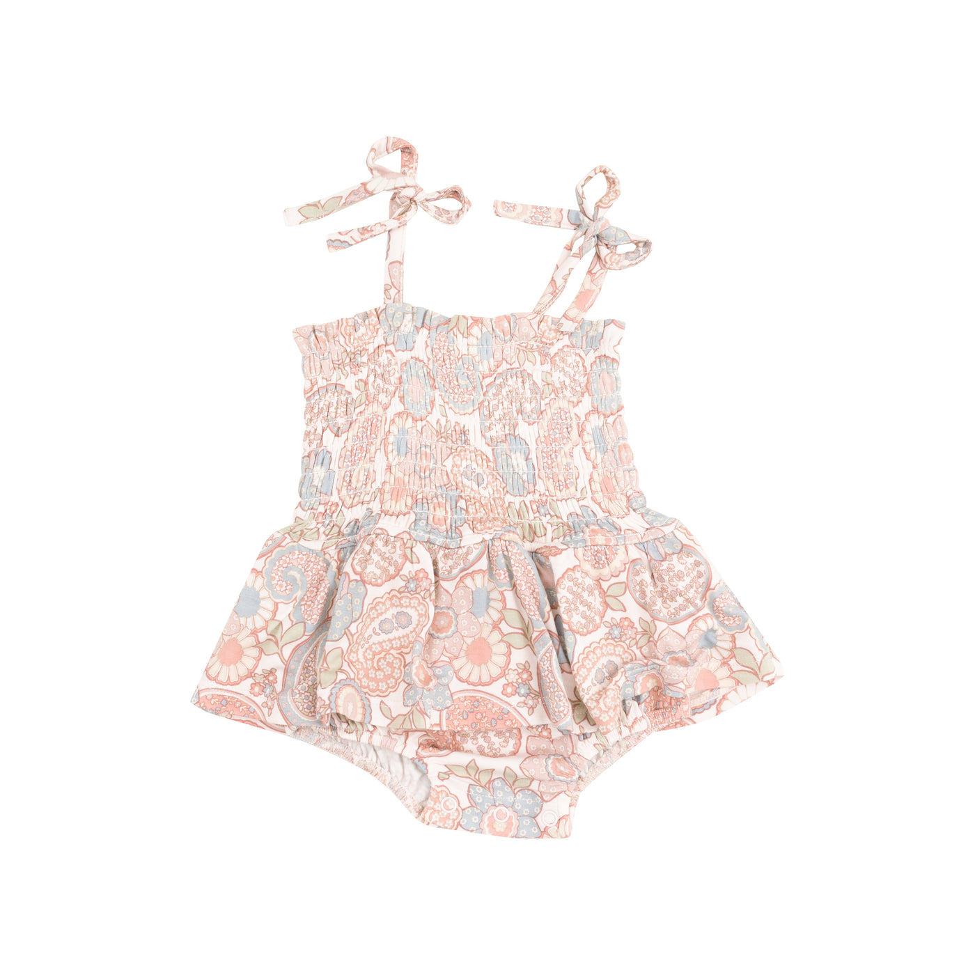 Smocked Bubble with Skirt - Folk Paisley