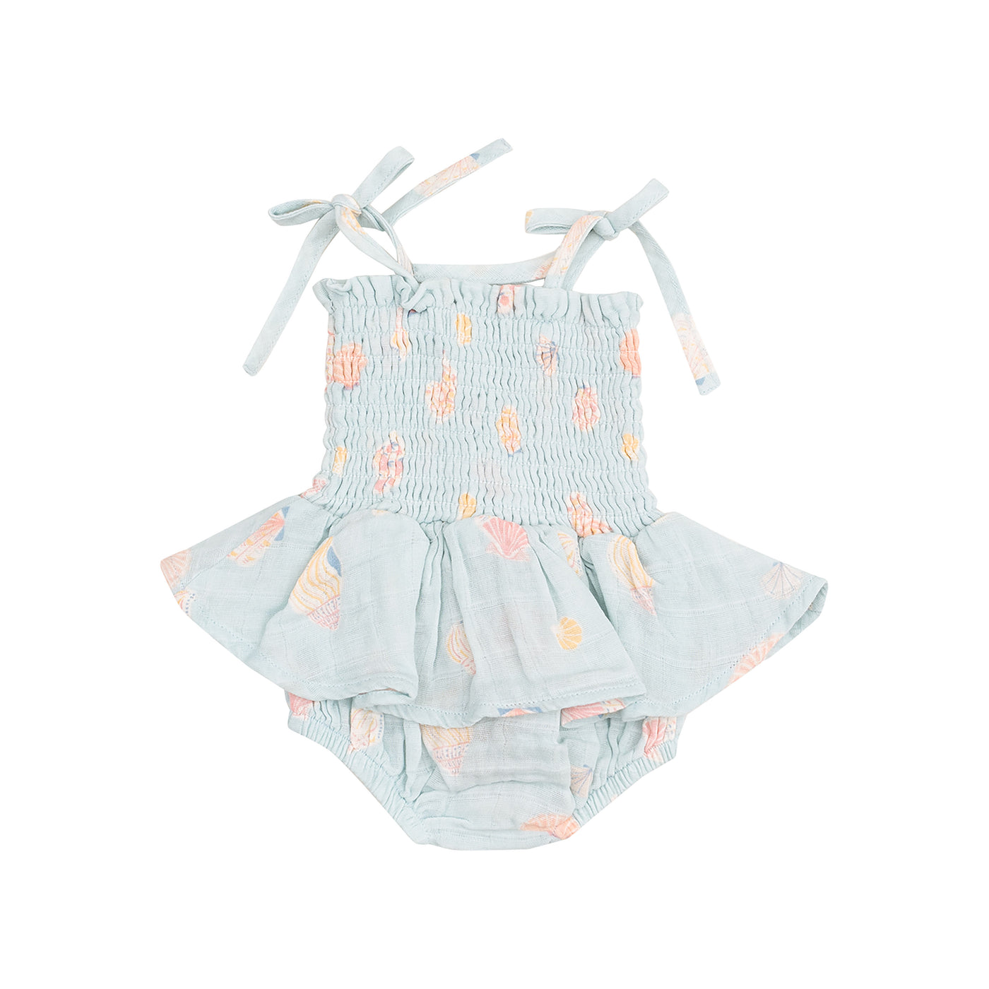 Smocked Bubble with Skirt - Pretty Seashells