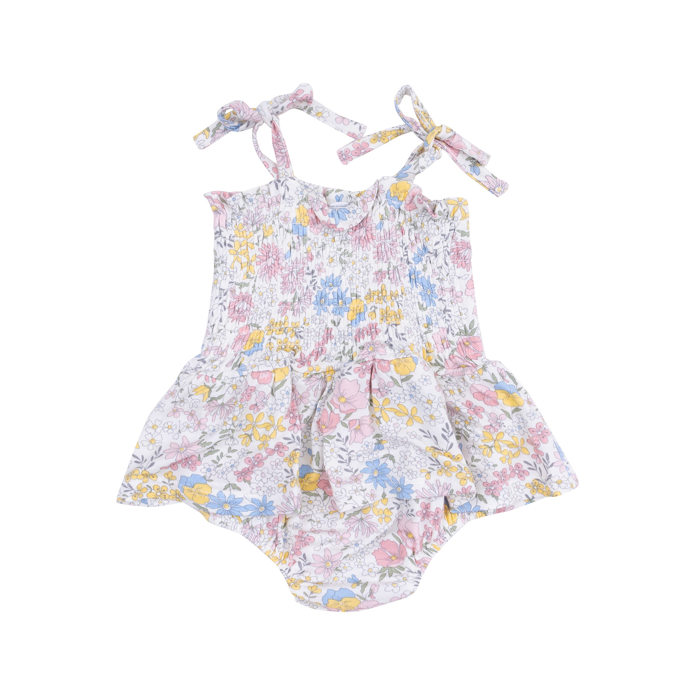 Smocked Bubble with Skirt - Viola Floral