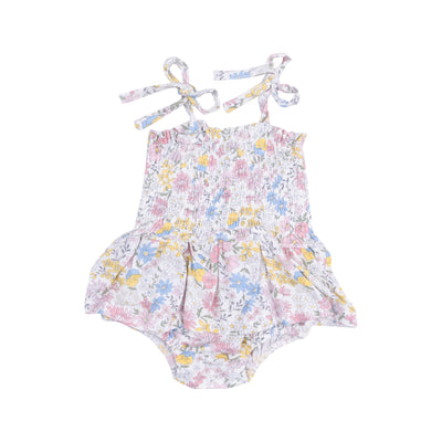 Smocked Bubble with Skirt - Viola Floral