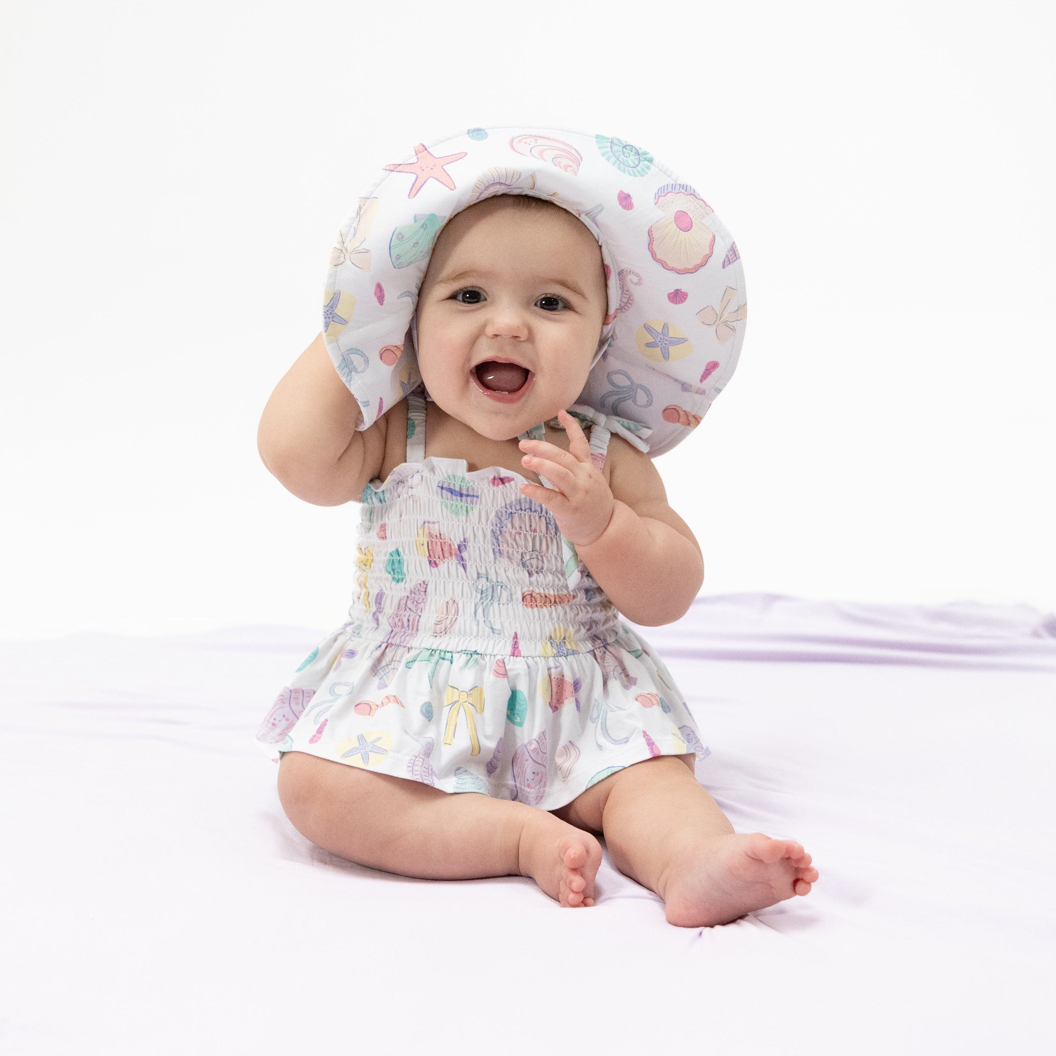 Beach Days - Smocked Bubble with Skirt-Angel Dear