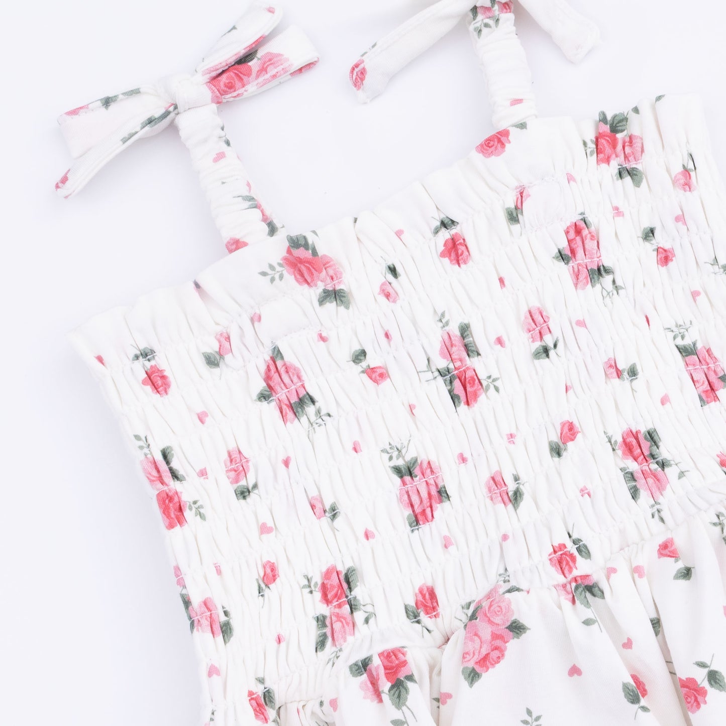 Pink Rosettes - Smocked Bubble with Skirt