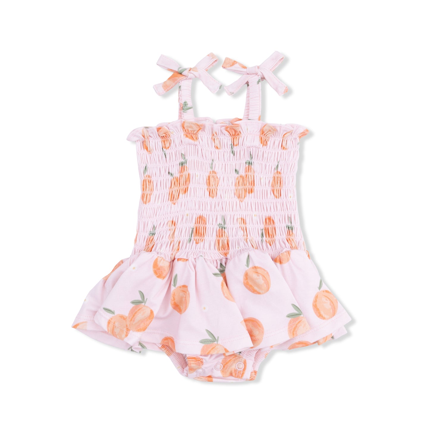 Sweet Peach - Smocked Bubble with Skirt-Angel Dear